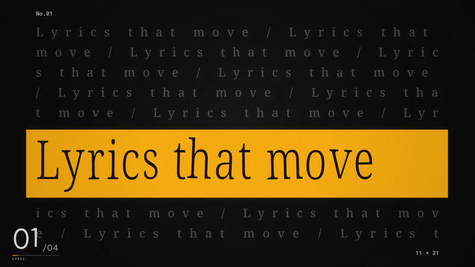 Lyric scene frame: Lyrics that move